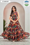 Grassy By Chansi Trendz Georgette Floral Printed Gown Wholesale Price In Surat